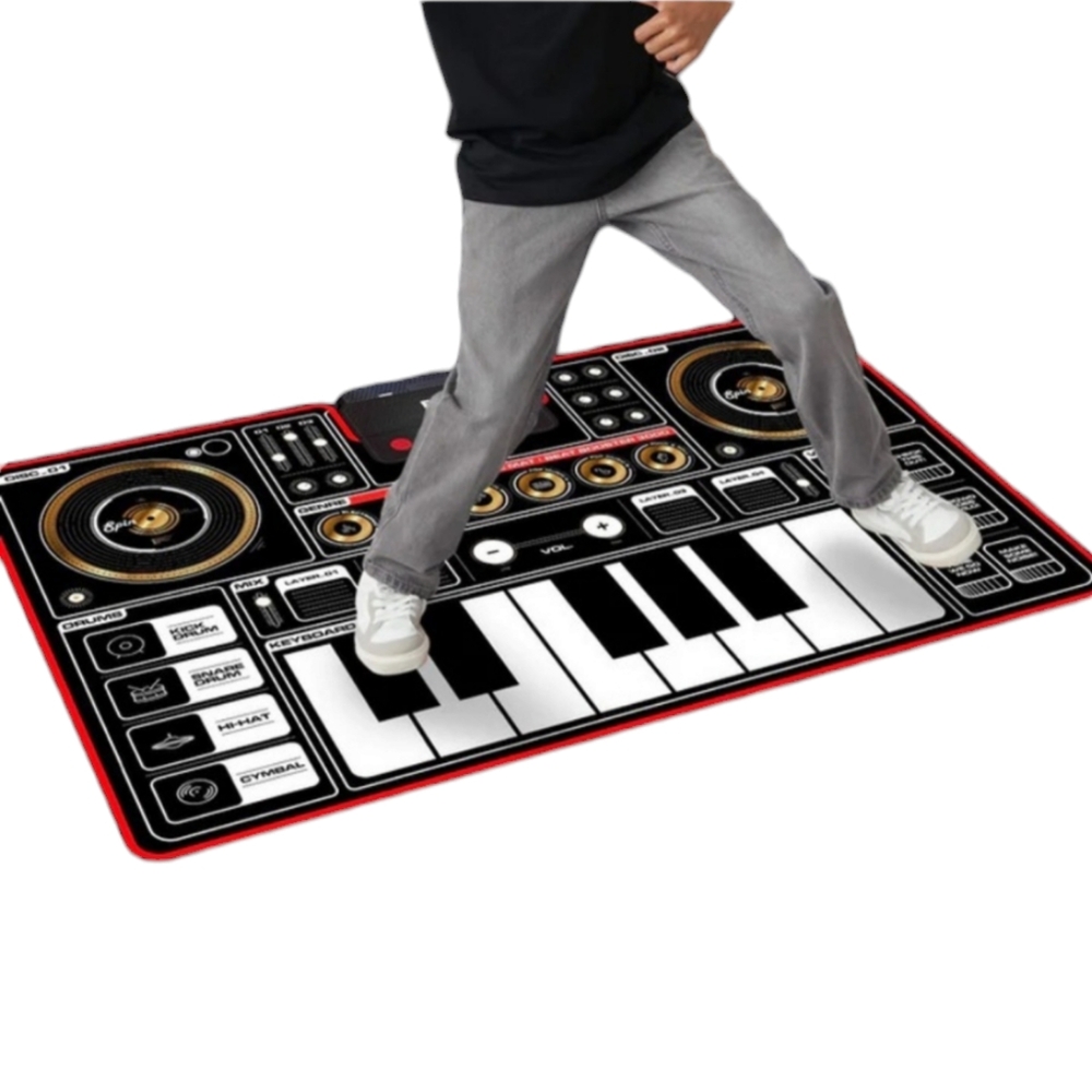 FAO Schwarz Giant Electronic DJ Mixer Mat with Piano Keyboard & Turntable